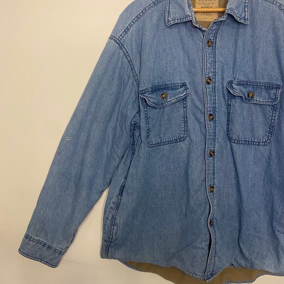 Vintage Arrow Blue Jeans Fleece Lined Chore Jacket Mens Buttons Large Western - Picture 3 of 16